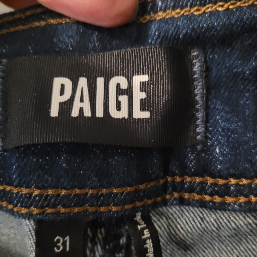 NWT PAIGE Leenah slim wide leg high waist jeans - 31.         A2 - Picture 6 of 12